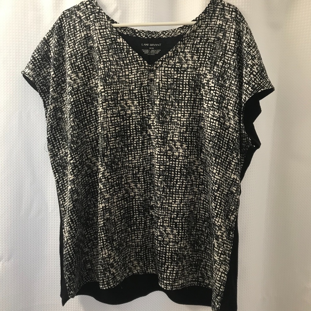 Lane Bryant Black & White Pattern Shirt